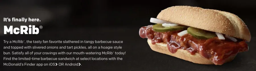 McDonald’s McRib