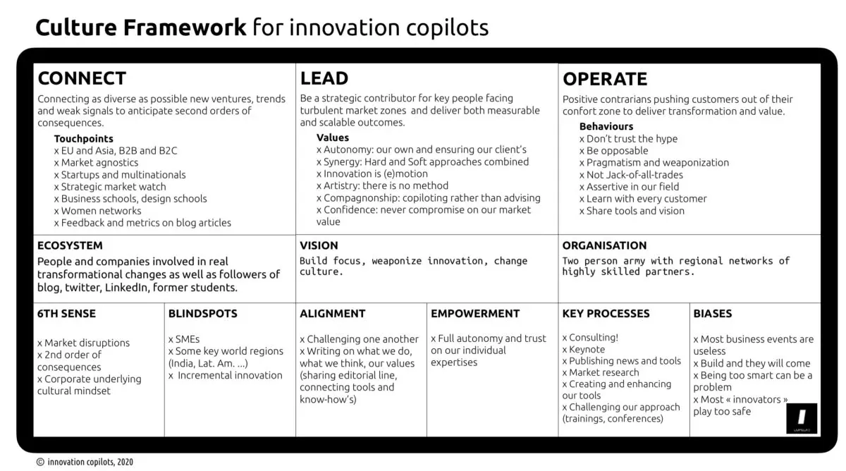 Innovation copilots Culture canvas